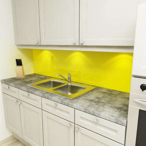 Küchenrückwand uni gelb