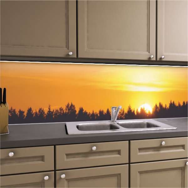 Küchenrückwand mit dem Motiv Sonnenuntergang